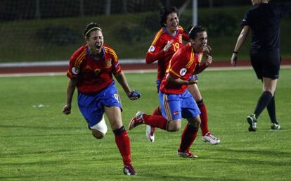 Vero Boquete celebra el gol definitivo.