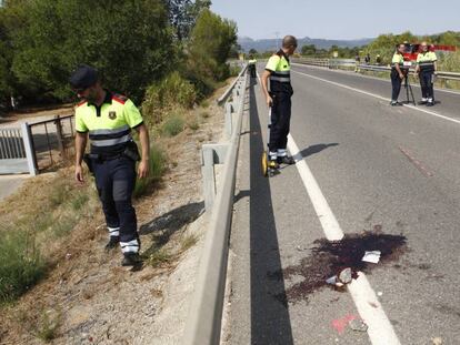 Vía de Tarragona en la que se produjo un atropello mortal de dos ciclistas el pasado 6 de agosto.