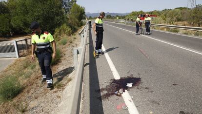 Vía de Tarragona en la que se produjo un atropello mortal de dos ciclistas el pasado 6 de agosto.