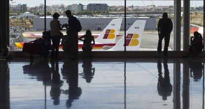 Pasajeros en el aeropuerto de Madrid-Barajas