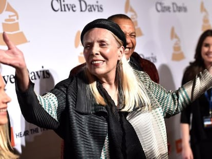 Joni Mitchell, el pasado 7 de febrero, en una gala en en Beverly Hills.