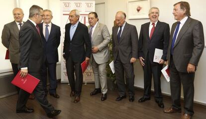 Representantes de las principales entidades empresariales comprometidas con el corredor mediterráneo.
