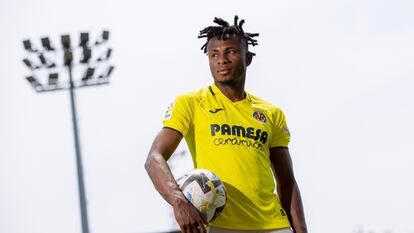 Samu Chukwueze fotografiado tras un entrenamiento del Villarreal, el 19 de mayo.