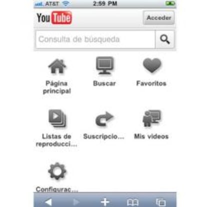 Así se ve el nuevo sitio de YouTube para móviles.