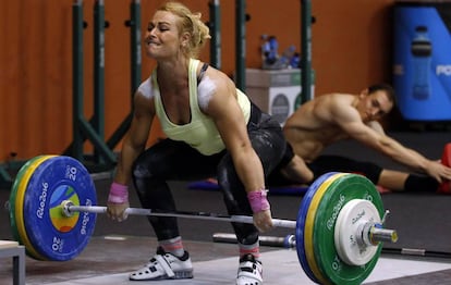 Lidia Valent&iacute;n este mi&eacute;rcoles en un entrenamiento en R&iacute;o. 