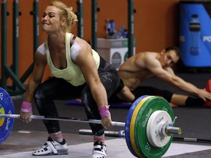 Lidia Valent&iacute;n este mi&eacute;rcoles en un entrenamiento en R&iacute;o. 