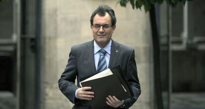 Artur Mas, a su llegada hoy la reunión semanal del Consell Executiu.