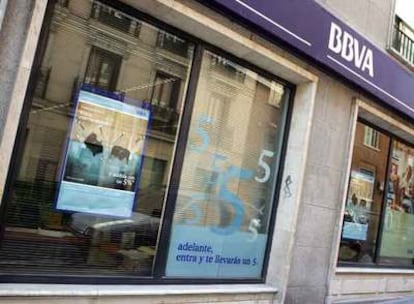 Una sucursal del BBVA en Madrid.