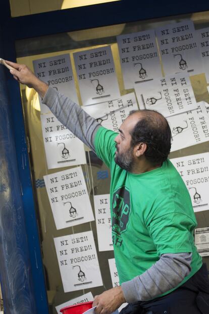 Protesta en 2014 en Barcelona contra la pobreza energ&eacute;tica.