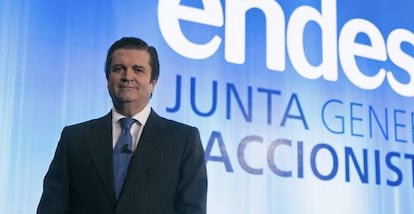 El presidente de Endesa, Borja Prado, durante la junta general de accionistas celebrada en mayo pasado en Madrid. 