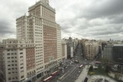 Edificio Espa&ntilde;a, en Madrid, en Plaza de Espa&ntilde;a.