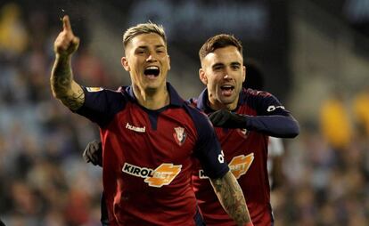 Chimy Ávila celebra su gol al Celta.