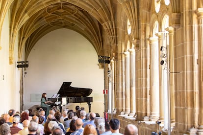 La pianista Marta Sánchez, durante su actuación en el Jazzaldia de San Sebastián.