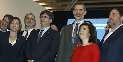 Autoridades en la inauguración del pasado MWC de Barcelona.