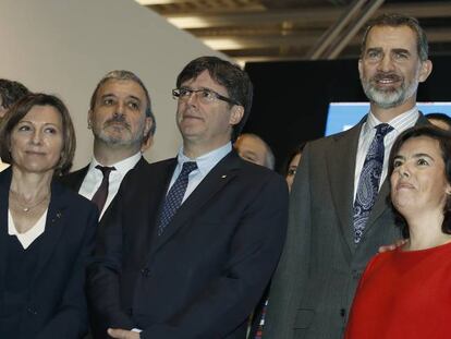 Autoridades en la inauguración del pasado MWC de Barcelona.