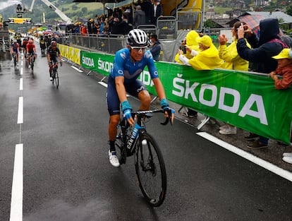 Enric Mas, tras terminar la etapa del sábado, en Le Grand Bornand