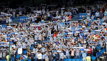 Público durante el partido de Liga jugado en San Sebastián el día 19, con una limitación de aforo del 60%.