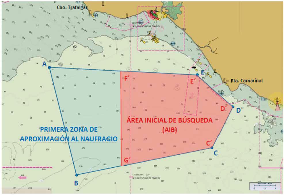 Croquis del área donde supuestamente se halla el 'Reina Regente'.