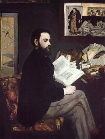 Émile Zola, retratado por Manet en 1868. Museo D'Orsay de París.