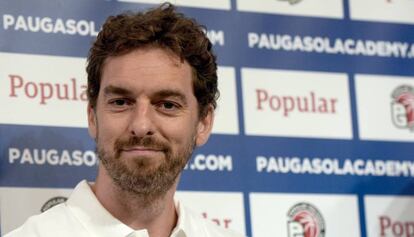 Pau Gasol en la presentació de la seva Academia, el dia 15 de juny.