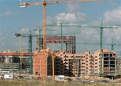 Viviendas en construcción en Madrid.