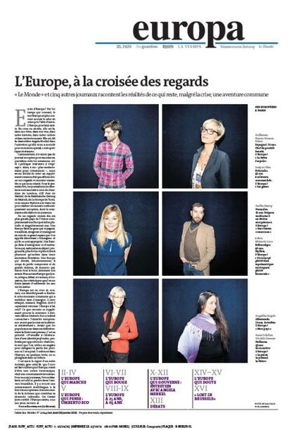 Miradas cruzadas sobre Europa. La portada del especial, según 'Le Monde'.