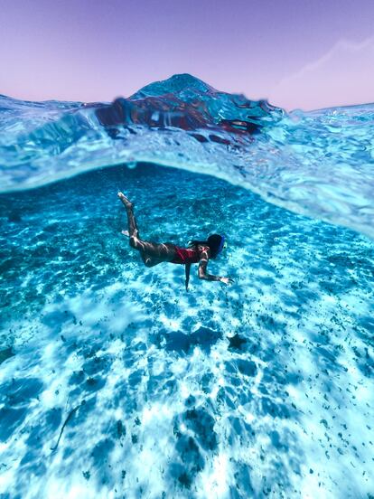 Buceo con esnórquel en la playa El Cielo, en la isla mexicana de Cozumel. 