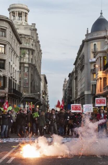 Manifestación de funcionarios el pasado febrero.