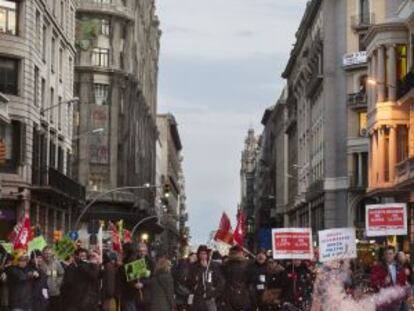 Manifestación de funcionarios el pasado febrero.