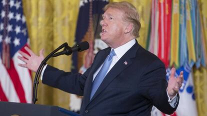 El presidente Donald Trump durante un acto en la Casa Blanca