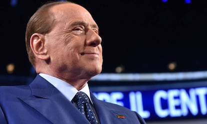 Silvio Berlusconi, en un programa de televisi&oacute;n en Italia.