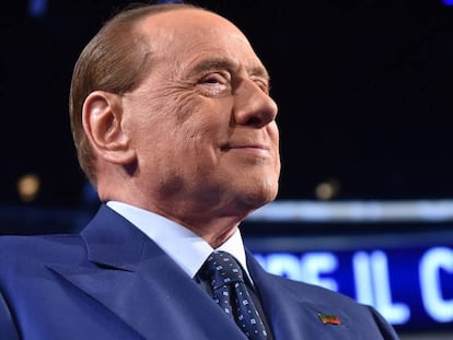 Silvio Berlusconi, en un programa de televisi&oacute;n en Italia.