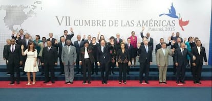 Foto conjunta da Cúpula das Américas.