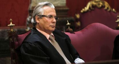 Baltasar Garz&oacute;n, durante el juicio por prevaricaci&oacute;n en el caso G&uuml;rtel. 
 
  