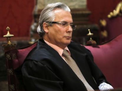 Baltasar Garz&oacute;n, durante el juicio por prevaricaci&oacute;n en el caso G&uuml;rtel. 
 
  