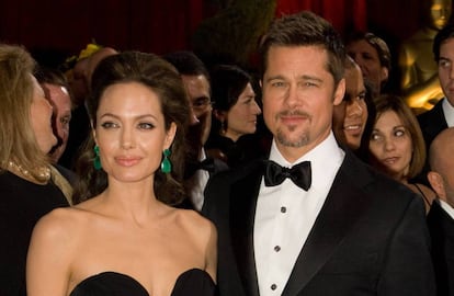 Angelina Jolie y Brad Pitt, en los premios Oscar, en 2008.