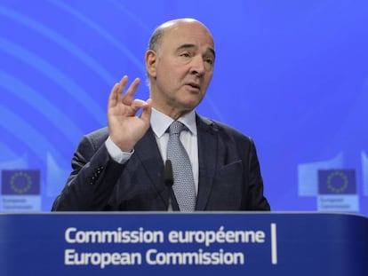 El comisario de Asuntos Econ&oacute;micos, Pierre Moscovici, en Bruselas