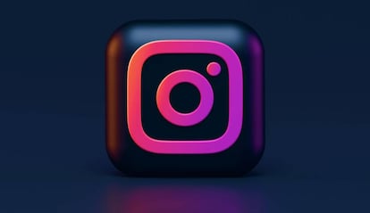 Logo de Instagram con el fondo azul