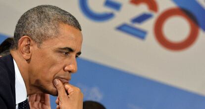 Obama, durante una reuni&oacute;n del G20.