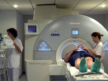 Una resonancia magnética en el hospital La Fe de Valencia.