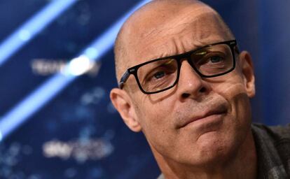 Sir Dave Brailsford, durante una conferencia en el Tour.
