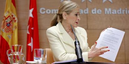 Cristina Cifuentes el miércoles tras el Consejo de Gobierno.