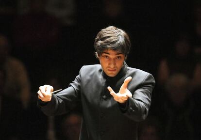 German conductor David Afkham during a concert.