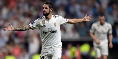 Isco celebra el primer gol del partido.