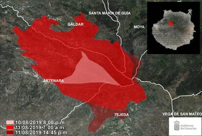 Zona de Gran Canaria afectada por el incendio.