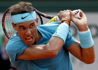 Rafael Nadal em um momento da partida.