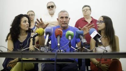 El portavoz del Sindicato Andaluz de Trabajadores (SAT), Diego Ca&ntilde;amero, en la presentaci&oacute;n de su lista en Sevilla este mi&eacute;rcoles.