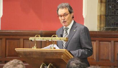 El expresidente de la Generalitat Artur Mas, el pasado mi&eacute;rcoles en una conferencia en Oxford (Reino Unido).