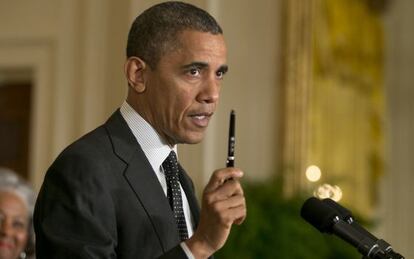 "Estoy listo para firmar la ley en cuanto esté lista", declaró Obama en la Casa Blanca.