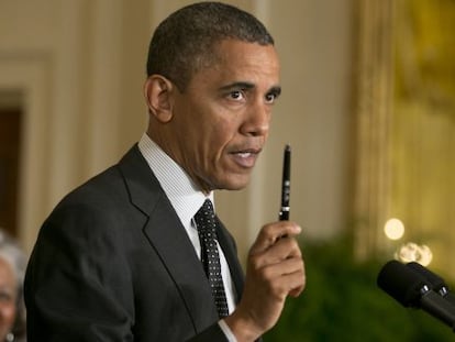"Estoy listo para firmar la ley en cuanto esté lista", declaró Obama en la Casa Blanca.